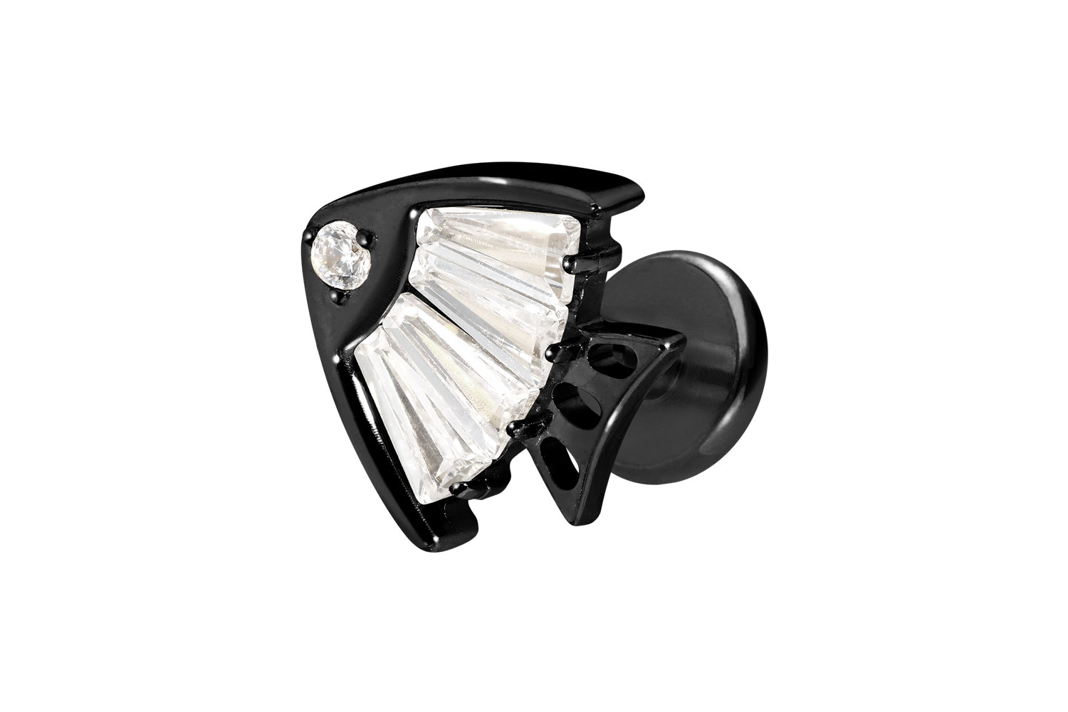 Titan Labret Piercing mit Innengewinde KRISTALLFISCH